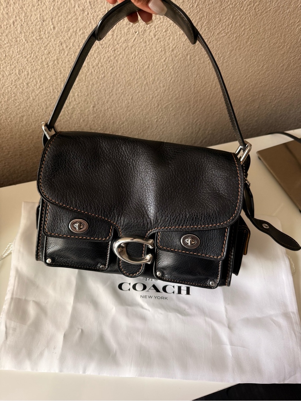 Coach Cargo Turnlock Tabby Black